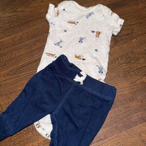 Carter’s Newborn Outfit Set | Jogger Pants & Puppy Onesie 2 pieces